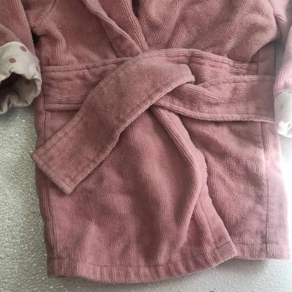 Carter's Infant Pink Bunny Hooded Robe 0-9 Months with name Kennedy on‎ it